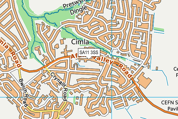 SA11 3SS map - OS VectorMap District (Ordnance Survey)