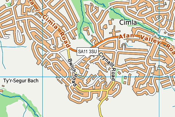 SA11 3SU map - OS VectorMap District (Ordnance Survey)