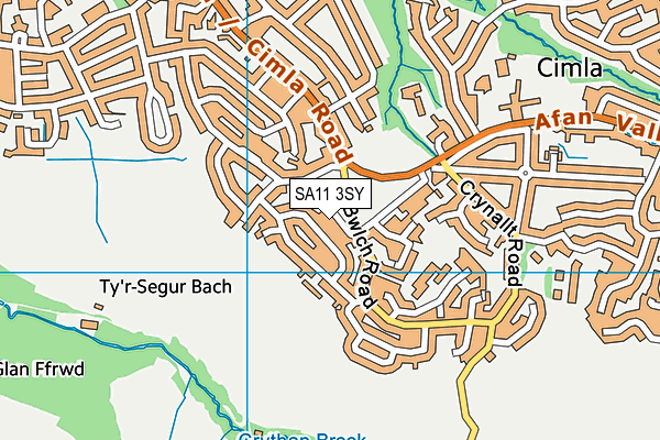 SA11 3SY map - OS VectorMap District (Ordnance Survey)