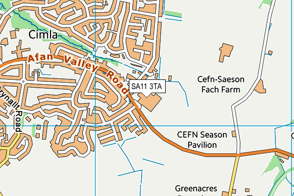 SA11 3TA map - OS VectorMap District (Ordnance Survey)