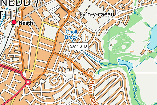 SA11 3TD map - OS VectorMap District (Ordnance Survey)