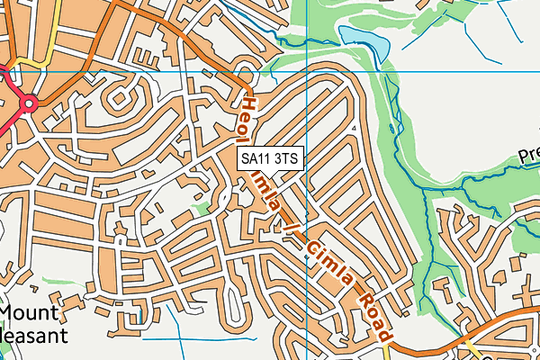 SA11 3TS map - OS VectorMap District (Ordnance Survey)