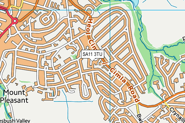 SA11 3TU map - OS VectorMap District (Ordnance Survey)