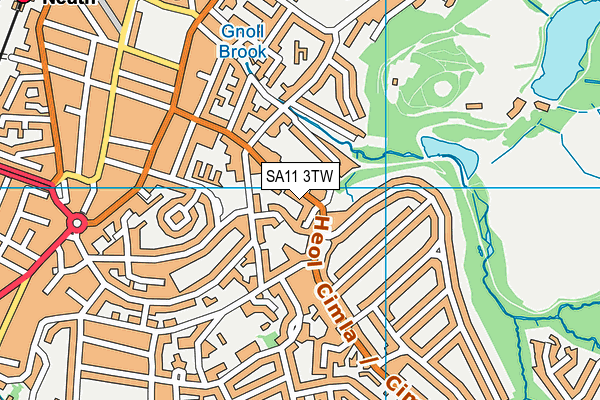 SA11 3TW map - OS VectorMap District (Ordnance Survey)