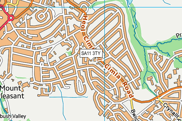 SA11 3TY map - OS VectorMap District (Ordnance Survey)
