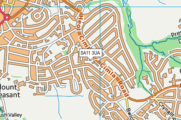 SA11 3UA map - OS VectorMap District (Ordnance Survey)
