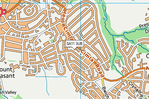 SA11 3UB map - OS VectorMap District (Ordnance Survey)