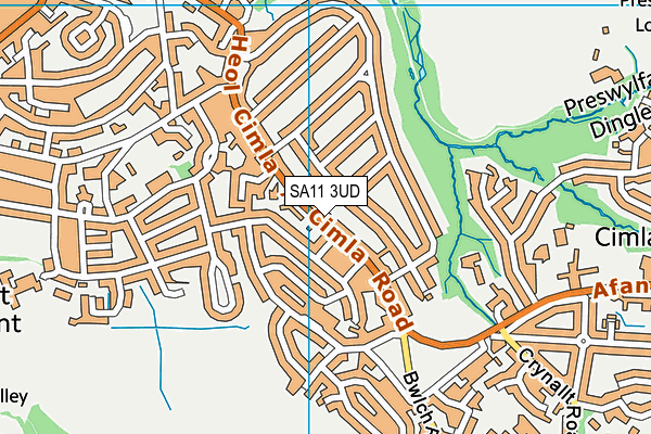 SA11 3UD map - OS VectorMap District (Ordnance Survey)
