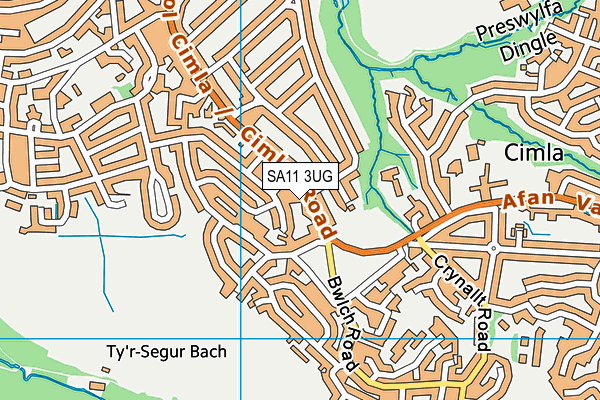 SA11 3UG map - OS VectorMap District (Ordnance Survey)