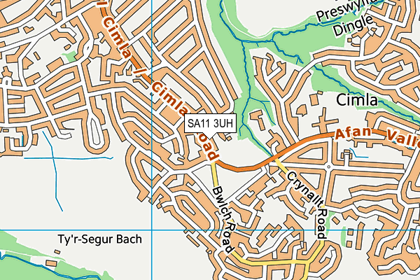 SA11 3UH map - OS VectorMap District (Ordnance Survey)