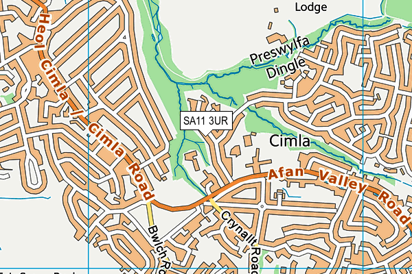 SA11 3UR map - OS VectorMap District (Ordnance Survey)