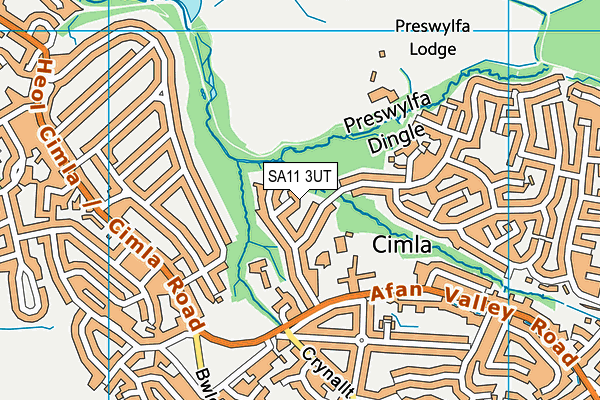 SA11 3UT map - OS VectorMap District (Ordnance Survey)