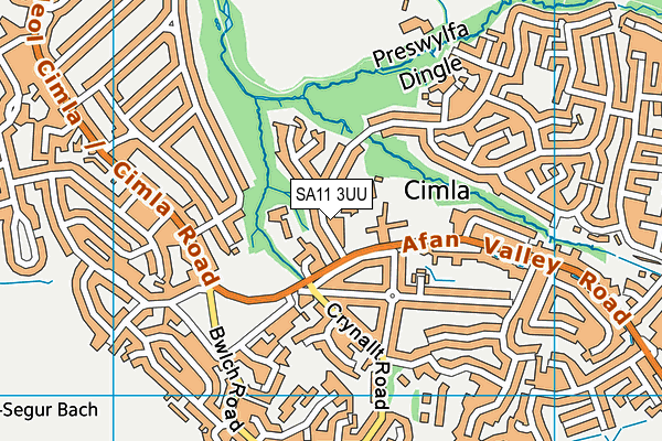 SA11 3UU map - OS VectorMap District (Ordnance Survey)