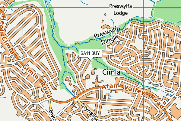 SA11 3UY map - OS VectorMap District (Ordnance Survey)