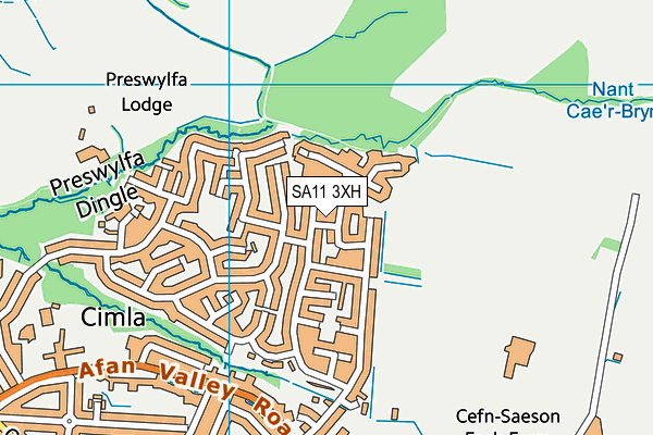 SA11 3XH map - OS VectorMap District (Ordnance Survey)