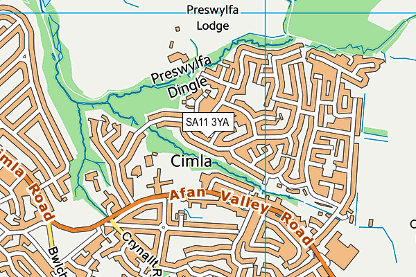 SA11 3YA map - OS VectorMap District (Ordnance Survey)
