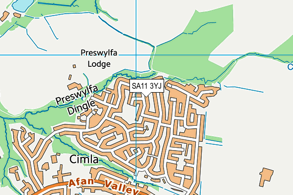 SA11 3YJ map - OS VectorMap District (Ordnance Survey)