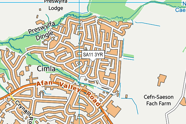 SA11 3YR map - OS VectorMap District (Ordnance Survey)