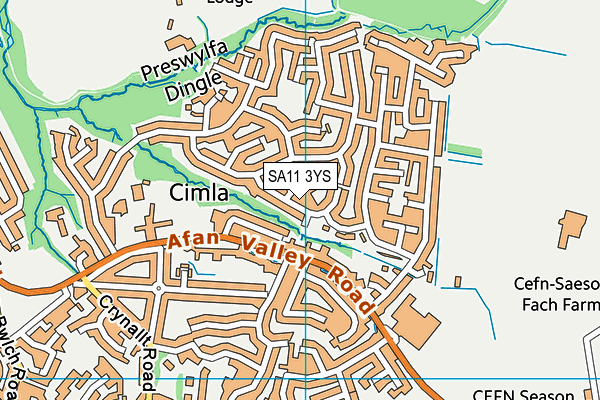 SA11 3YS map - OS VectorMap District (Ordnance Survey)