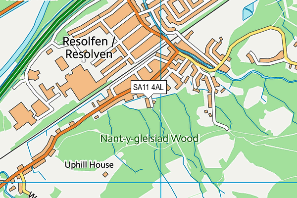 SA11 4AL map - OS VectorMap District (Ordnance Survey)