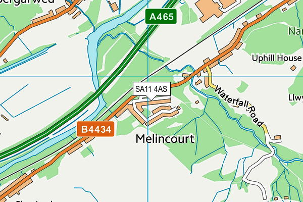 SA11 4AS map - OS VectorMap District (Ordnance Survey)