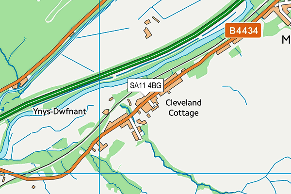 SA11 4BG map - OS VectorMap District (Ordnance Survey)