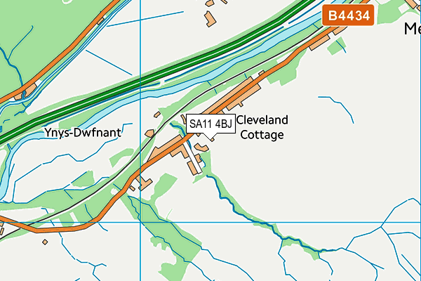 SA11 4BJ map - OS VectorMap District (Ordnance Survey)