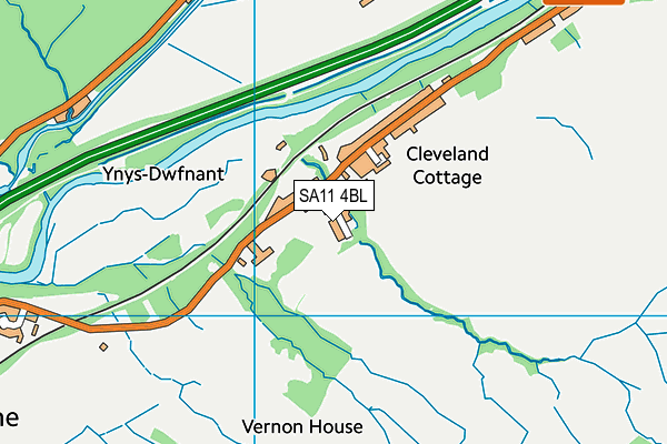 SA11 4BL map - OS VectorMap District (Ordnance Survey)