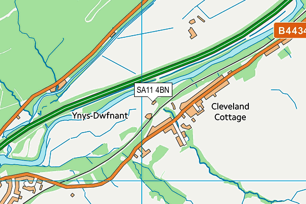 SA11 4BN map - OS VectorMap District (Ordnance Survey)