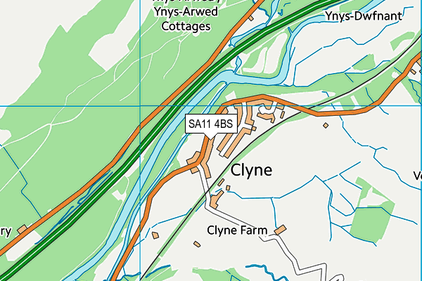 SA11 4BS map - OS VectorMap District (Ordnance Survey)