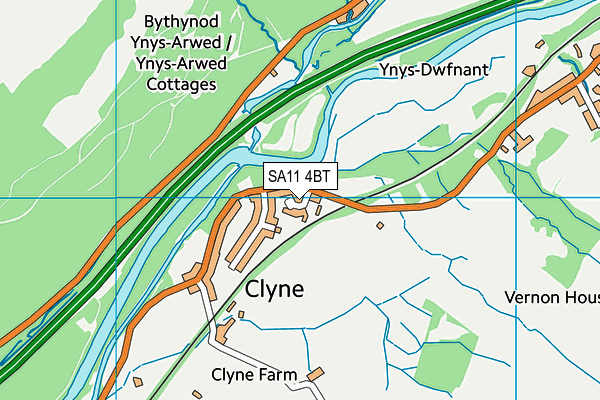 SA11 4BT map - OS VectorMap District (Ordnance Survey)