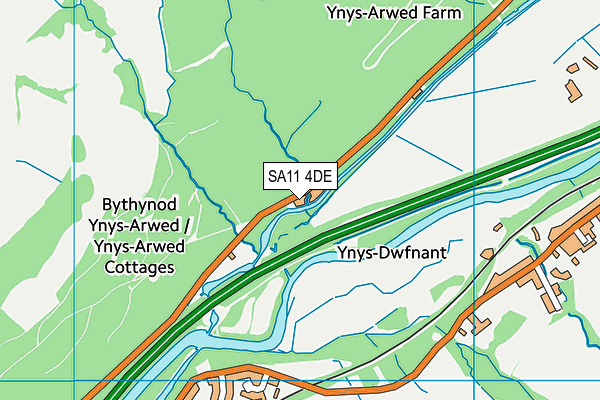 SA11 4DE map - OS VectorMap District (Ordnance Survey)