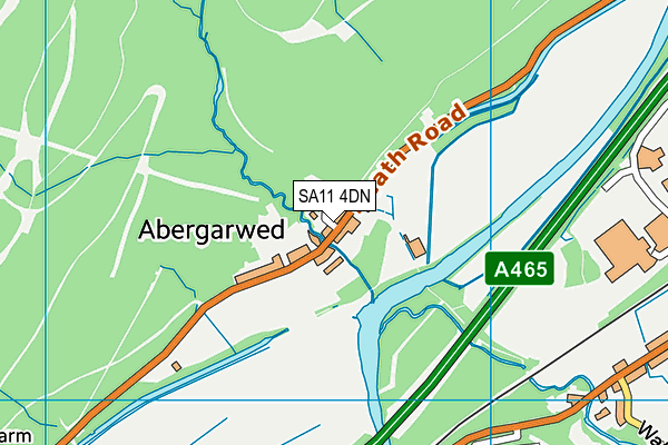 SA11 4DN map - OS VectorMap District (Ordnance Survey)