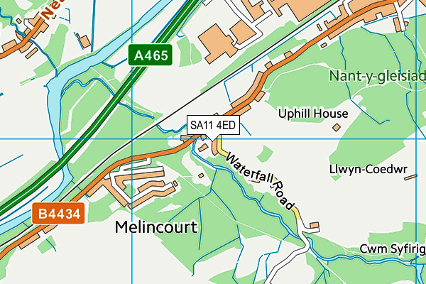 SA11 4ED map - OS VectorMap District (Ordnance Survey)