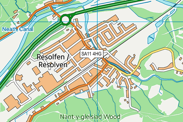 SA11 4HG map - OS VectorMap District (Ordnance Survey)