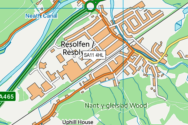 SA11 4HL map - OS VectorMap District (Ordnance Survey)