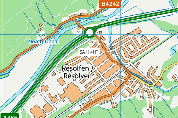 SA11 4HT map - OS VectorMap District (Ordnance Survey)