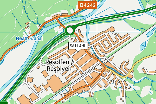 SA11 4HU map - OS VectorMap District (Ordnance Survey)