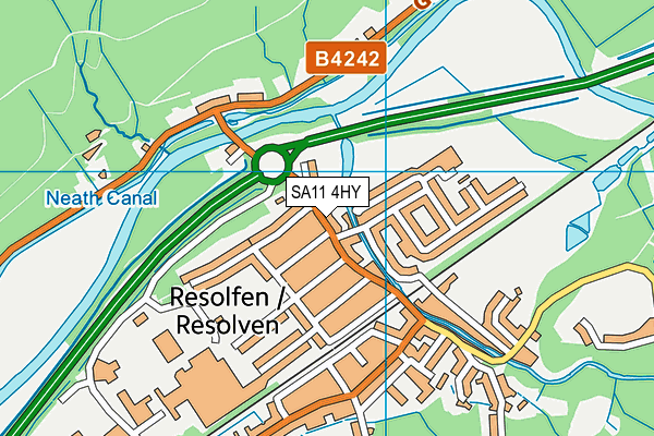 SA11 4HY map - OS VectorMap District (Ordnance Survey)