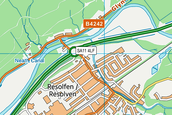 SA11 4LF map - OS VectorMap District (Ordnance Survey)