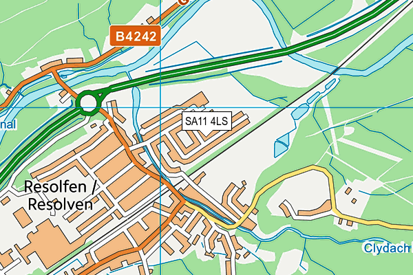 SA11 4LS map - OS VectorMap District (Ordnance Survey)