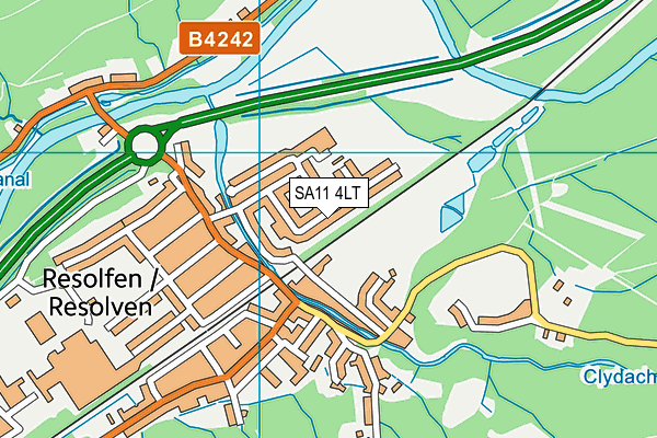 SA11 4LT map - OS VectorMap District (Ordnance Survey)