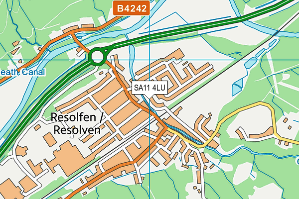 SA11 4LU map - OS VectorMap District (Ordnance Survey)