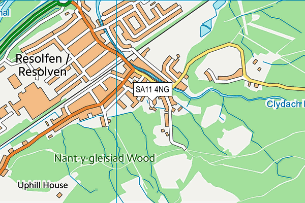 SA11 4NG map - OS VectorMap District (Ordnance Survey)