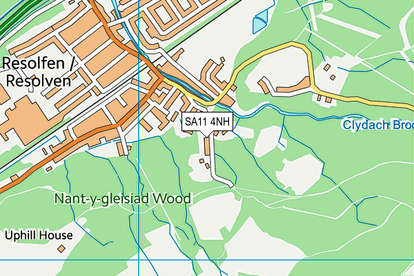 SA11 4NH map - OS VectorMap District (Ordnance Survey)