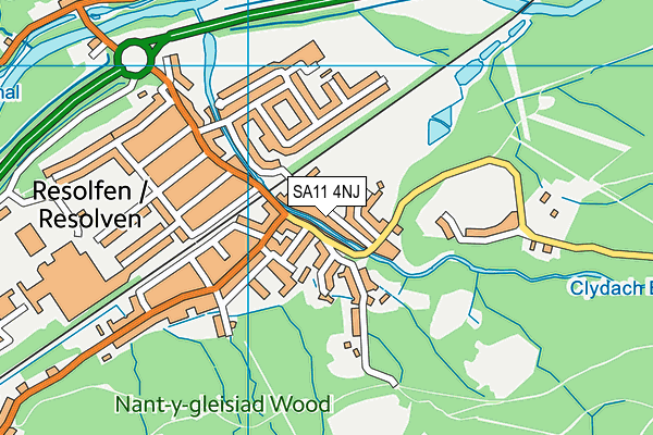 SA11 4NJ map - OS VectorMap District (Ordnance Survey)