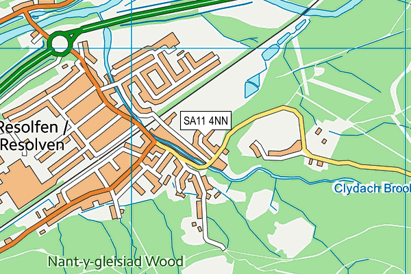 SA11 4NN map - OS VectorMap District (Ordnance Survey)