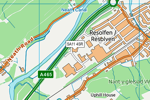SA11 4SR map - OS VectorMap District (Ordnance Survey)