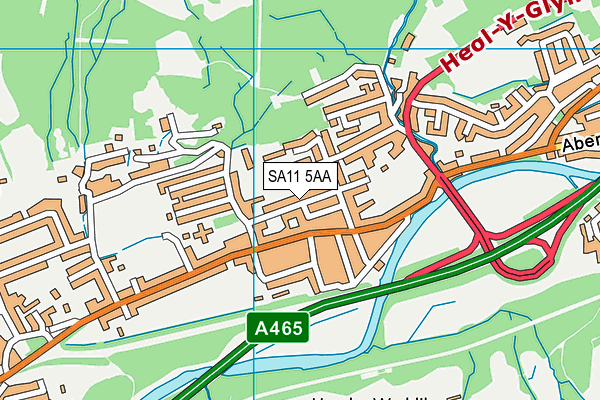 Cwmnedd Primary School map (SA11 5AA) - OS VectorMap District (Ordnance Survey)