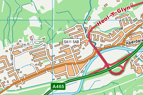 SA11 5AB map - OS VectorMap District (Ordnance Survey)